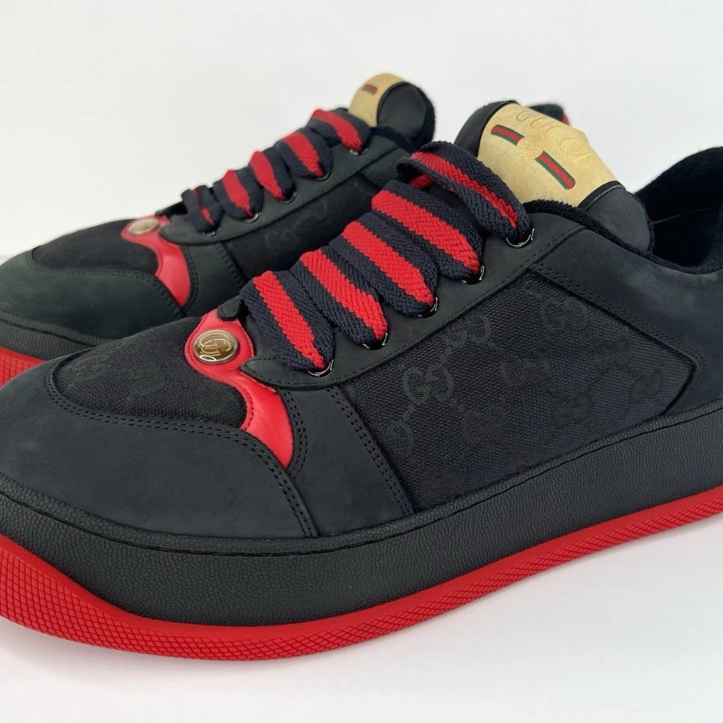Gucci Screener Men's Gg Enamel Supreme Chunky Sneakers Uk 11.5 - Us 12 -